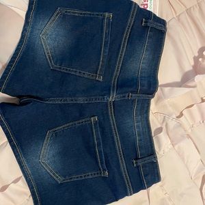 Dark blue denim shorts